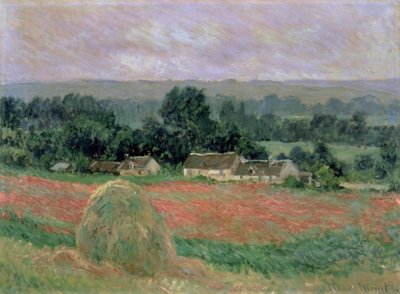 Haystack at Giverny, 1886 (oil on canvas) by Claude Monet - print