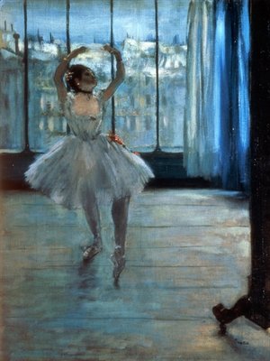Dancer in Front of a Window (Dancer at the Photographer's Studio) c.1874-77 (oil on canvas) by Edgar Degas - print