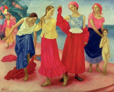 Young Women on the Volga, 1915 by Kuzma Sergeevich Petrov-Vodkin - print
