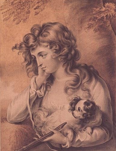 Maria, a character from Lawrence Sterne's 'A Sentimental Journey', (w/c) by Cassandra Austen - print