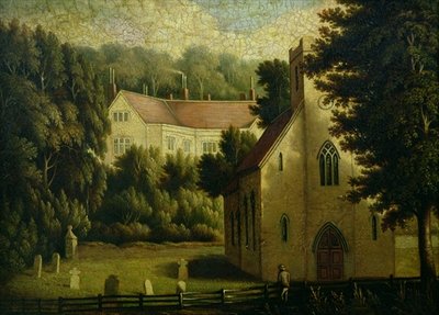 Chawton House and Church, 1809 by English School - print