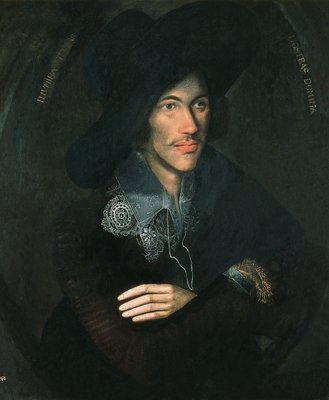 Portrait of John Donne, c.1595 (oil on canvas) by English School - print