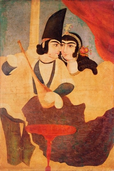 Courtier from the Court of Shah Abbas, Safavid period, 18th century (gouache on paper) by Pedro Barretto de Resende - print