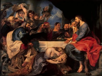 Fine Art Print of Feast in the house of Simon the Pharisee, c.1620 by Peter Paul Rubens