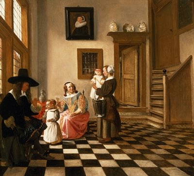 A Family in an Interior by Hendrik van der Burgh - print