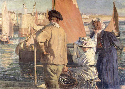 The Harbour at Nantes by Armand Joseph Bonamy - print