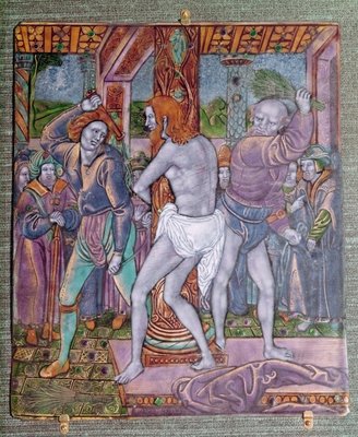 The Flagellation of Christ, by Jean I. Penicaud (c.1500-1530), c.1510 (Limoges enamel) by French School - print