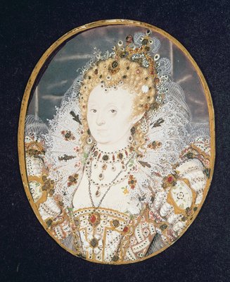 Queen Elizabeth I, c.1595-1600 (w/c on vellum) by Nicholas Hilliard - print