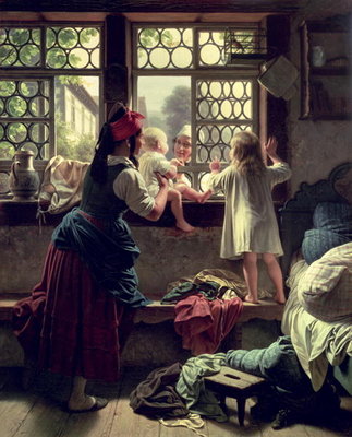 Good Morning, Dear Father by Friedrich Edouard Meyerheim - print