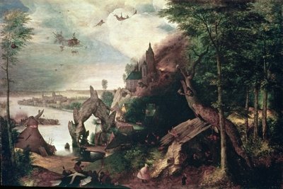 Temptation of St.Anthony, c.1550-75 (oil on panel) by Pieter the Elder Bruegel - print