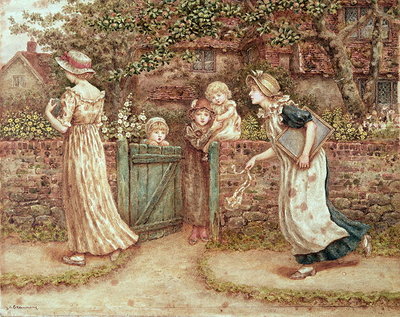 Lucy Locket lost her Pocket (oil on canvas) by Kate Greenaway - print