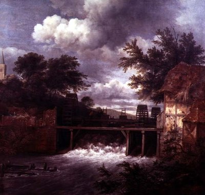 A Watermill by Jacob Isaaksz. or Isaacksz. van Ruisdael - print
