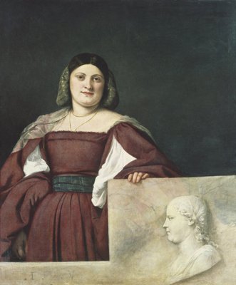 Portrait of a Lady (La Schiavona), c.1510-12 (oil on canvas) by Titian - print