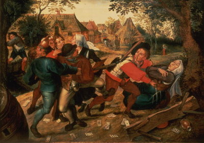 Gamblers Quarrelling (oil on canvas) by Pieter the Younger Brueghel - print