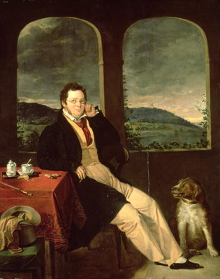 Portrait of Schubert by Melegh Gabor - print
