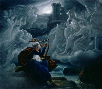 Ossian conjures up the spirits on the banks of the River Lorca by Karoly Kisfaludy - print