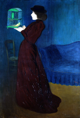 Woman with a Bird Cage by Jozsef Rippl-Ronai - print