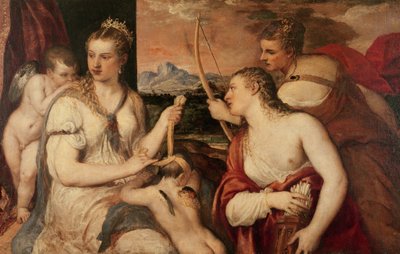 The Education of Cupid, c.1565 (oil on canvas) by Titian - print