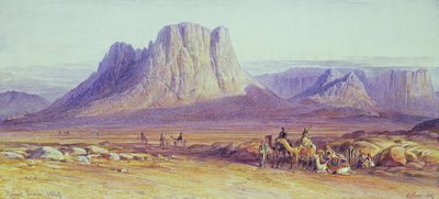 The Camel Train, Condessi, Mount Sinai, 1848 by Edward Lear - print