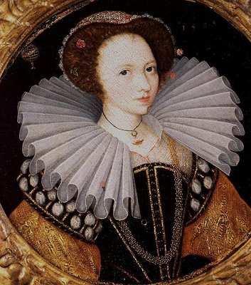 Portrait of a Lady with a Large Ruff, an Armillary Sphere in the Background by English School - print