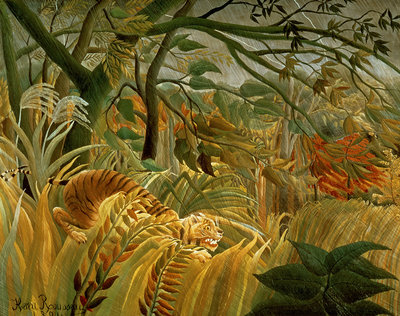 Tiger in a Tropical Storm (Surprised!) 1891 (oil on canvas) by Henri J.F. Rousseau - print