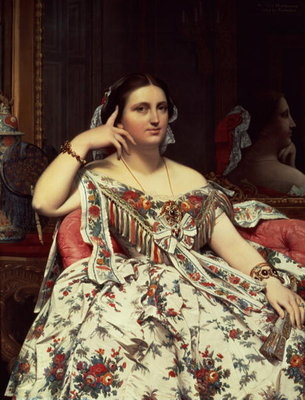 Madame Moitessier, 1856 (oil on canvas) by Jean Auguste Dominique Ingres - print