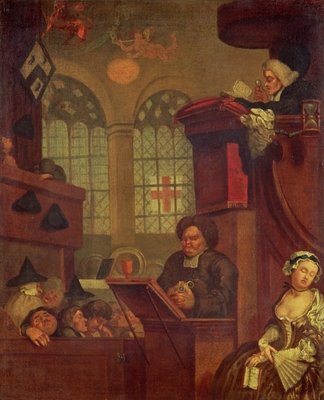 The Dull Sermon by John Collet - print