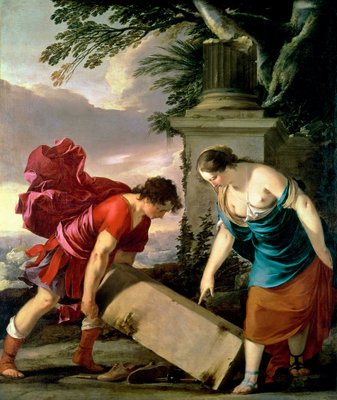 Theseus and his Mother Aethra, c.1635-36 (oil on canvas) by Laurent de La Hire or La Hyre - print