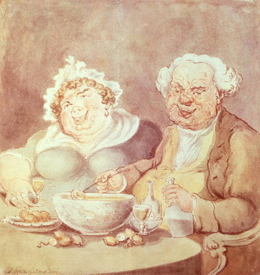 Gluttons, c.1800-05 (w/c on paper) by Thomas Rowlandson - print