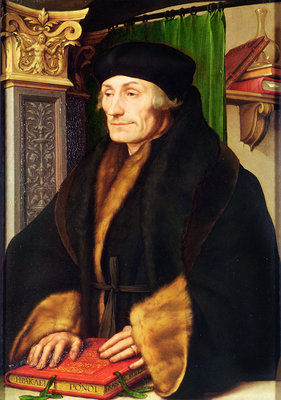 Portrait of Erasmus, 1523 (oil and egg tempera on panel) by Hans Holbein The Younger - print