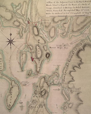 Military plan of the North Part of Rhode Island, 1778 (engraving) by English School - print