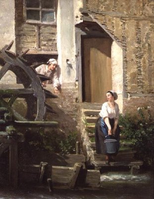 The Miller and his Sweetheart by Prudent Louis Leray - print