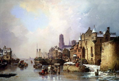 Winter in Konigsberg (Kaliningrad) by Ludwig Hermann - print