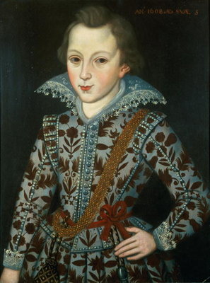 Portrait of a Young Boy, Aged Five (oil on canvas) by Robert, the Elder Peake - print