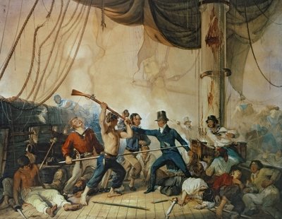 The Melee on Board the Chesapeake, 1813 by Anonymous - print
