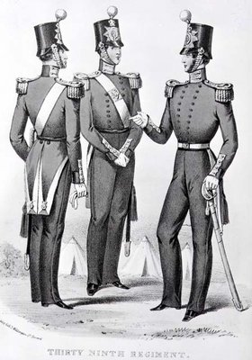 Old 54th Foot (2nd Battalion Dorset Regiment) early 19th century (engraving) by English School - print