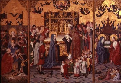 The Seven Joys of the Virgin Altarpiece, c.1480 (oil on panel) (for details see 77998 &amp; 77999) by Master of the Holy Parent - print