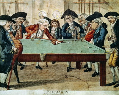 Billiards, 18th century etching by R.Sayer by English School - print