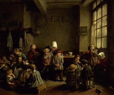 The Kindergarten by Pierre Edouard Frere - print