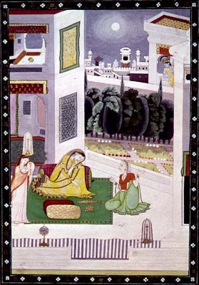 A neglected lady, from the 'Prositapatika Nayika', Kangra, Himachal Pradesh, c.1850 by Pahari School - print