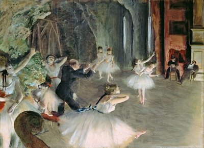 Fine Art Print of The Rehearsal of the Ballet on Stage, c.1878-79 by Edgar Degas