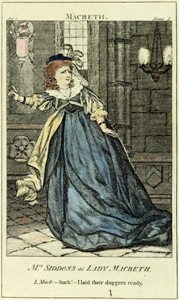 Sarah Siddons (1755-1831) as Lady Macbeth (engraving) by English School - print