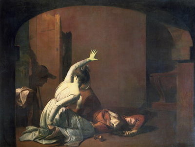 Romeo and Juliet: The Tomb Scene, 'Noise again! then I'll be brief', exh. 1790 by Joseph Wright of Derby - print