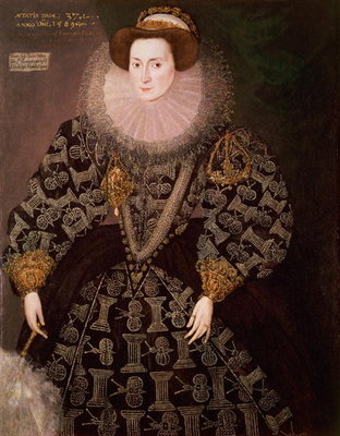 Frances Clinton, Lady Chandos (1552-1623), 1589 (oil on canvas transferred from panel) by Hieronymus Custodis - print