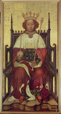 Portrait of Richard II 'The Westminster Portrait', 1390s (oil on panel) by English School - print