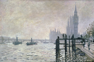 The Thames below Westminster, 1871 (oil on canvas) by Claude Monet - print