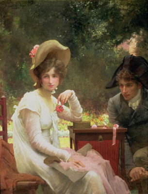In Love, 1907 (oil on canvas) by Marcus Stone - print
