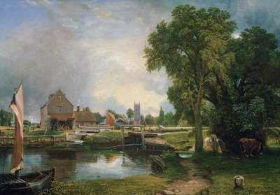 Dedham Lock and Mill, 1820 (oil on canvas) by John Constable - print