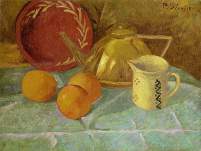 Fine Art Print of Still Life with Fruit and a Pitcher or Synchronization in Yellow, 1913 by Paul Serusier