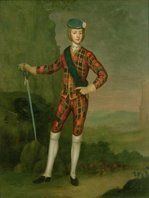 Prince Charles Edward Stuart (oil on canvas) by Anonymous - print